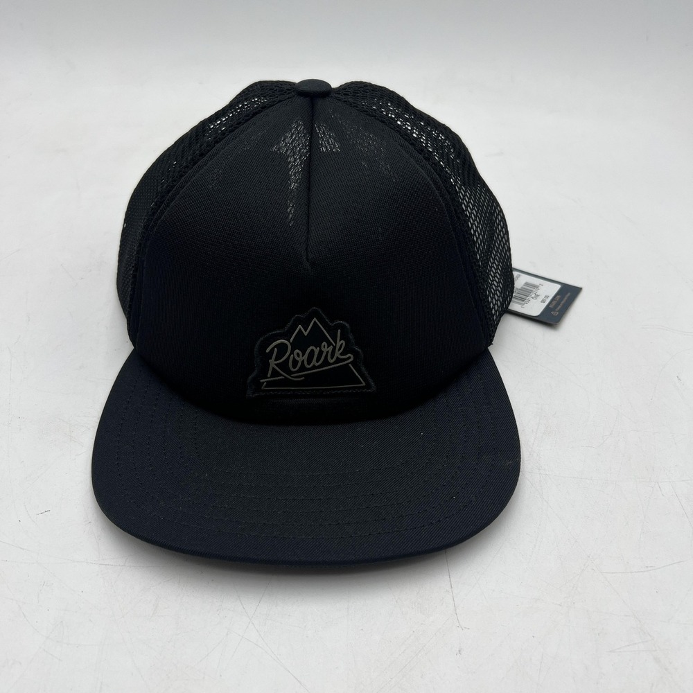 Roark Hat Mens One Size Black Mesh Peaking Packable Trucker Cap Snap Back